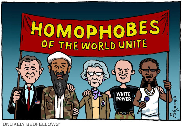 A cartoon of homophobes